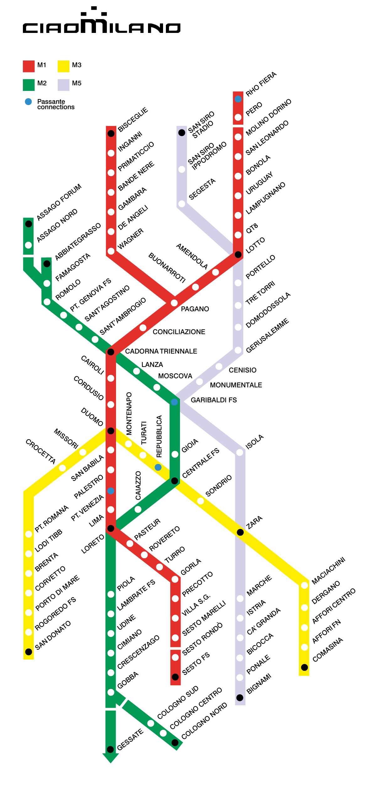 Schema della Metropolitana Milanese (30 kB)